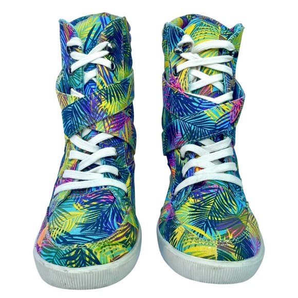 Madonna Material Girl Wedge Sneakers Sz 7 Tropical Coconut Girl Festival Shoes - Picture 3 of 16